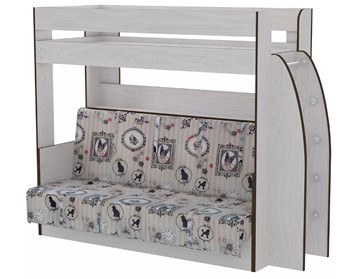 Кровать 2-ярусная Омега-17 с диваном (Ясень анкор) в Стерлитамаке