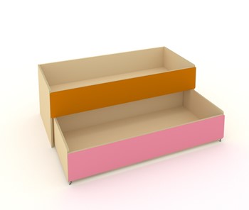 Детская кровать МГрупп 2-х уровневая КД-2, Беж + Оранжевый + Розовый в Стерлитамаке