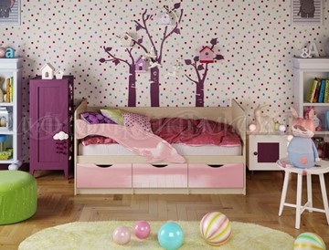 Кровать детская Миф Дельфин-1, Розовый глянец 80х160 в Стерлитамаке