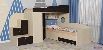 Детская кровать-шкаф Кадет-2, корпус Дуб, фасад Венге в Уфе