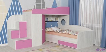 Детская кровать-шкаф Кадет-2, корпус Винтерберг, фасад Розовый в Стерлитамаке