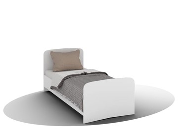Кровать односпальная детская ВЕГА Кровать Кр-08 900 с плоским основанием (Белый древесный) в Стерлитамаке