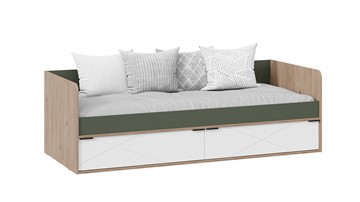 1-спальная детская кровать Лео ТД-410.12.01 (Гикори джексон/Белый матовый/Дымчатый зеленый) в Стерлитамаке