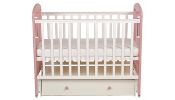 Детская кроватка POLINI Polini kids Simple 328, белый-розовый в Стерлитамаке