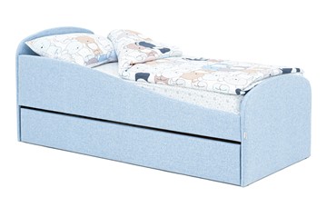 Кровать в детскую с ящиком Letmo небесный (рогожка) в Уфе