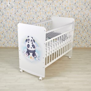 Детская кровать для мальчика Фея 702 Милые панды, белый в Стерлитамаке