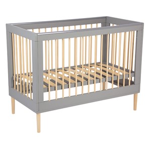 Детская кроватка POLINI Kids Simple 360 Серый / Натуральный в Уфе