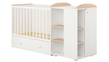 Детская кровать-шкаф с комодом POLINI Kids Ameli 800 Белый / Дуб пастельный, серия AMELI в Стерлитамаке