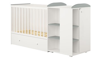 Детская кровать-шкаф с комодом POLINI Kids Ameli 800 Белый / Серый, серия AMELI в Стерлитамаке