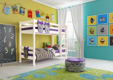 Детская двухэтажная кровать Мебельград Соня, Вариант 9 Белый в Стерлитамаке