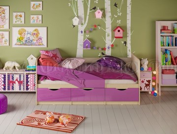 Детская кровать Дельфин, Фиолетовый глянец 80х200 в Стерлитамаке
