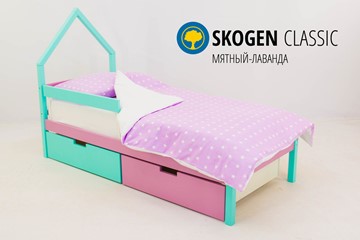 Кровать-домик детская мини Skogen мятный-лаванда в Уфе