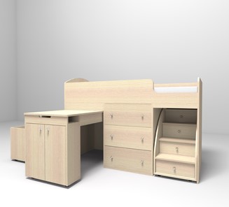 Детская кровать-шкаф Малыш 1600, корпус Дуб, фасад Дуб в Уфе