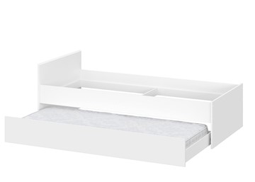 Детская выкатная кровать Токио, белый текстурный (одинарная (0,9х2,0) + выкатная) в Уфе