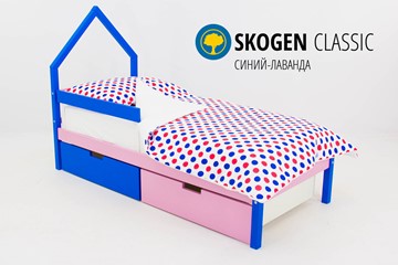 Кровать-домик в детскую мини Skogen синий-лаванда в Уфе