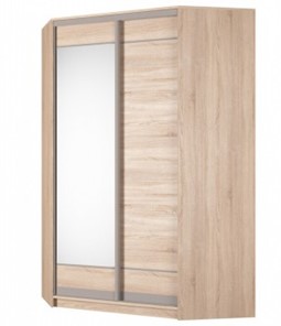 Шкаф угловой Аларти (YA-230х1400(602) (4) Вар. 5; двери D1+D2), с зеркалом в Стерлитамаке