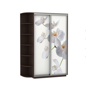 Шкаф 2-дверный Экспресс 1500x600x2200, со стеллажом, Орхидея белая/венге в Уфе