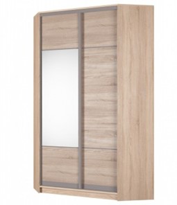 Угловой шкаф Аларти (YA-230х1250(602) (2) Вар. 3; двери D3+D4), с зеркалом в Стерлитамаке