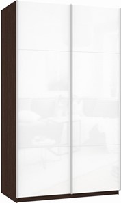 Шкаф 2-дверный Прайм (Белое стекло/Белое стекло) 1600x570x2300, венге в Салавате