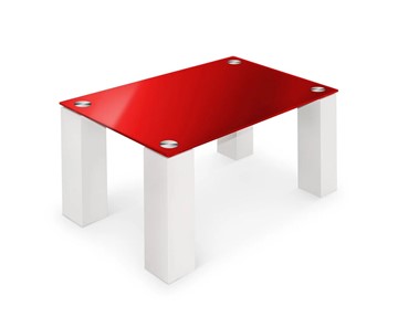 Журнальный столик Колизей-8, белый/красное стекло в Стерлитамаке