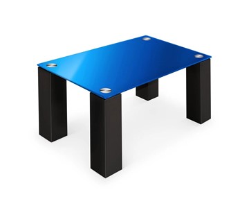 Журнальный столик Колизей-8, черный/синее стекло в Стерлитамаке