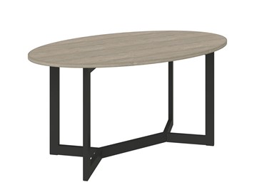 Овальный столик Триада-16Д, Черный/Натюрель в Стерлитамаке