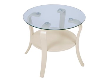 Стеклянный столик в зал Аннет (бежевый-стекло прозрачное) в Стерлитамаке