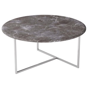 Журнальный столик Мебелик Маджоре (Серый мрамор/Хром) в Стерлитамаке