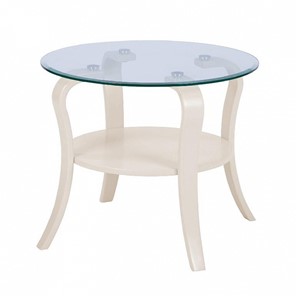 Стеклянный столик в зал Аннет с каркасом цвета Бежевый в Салавате