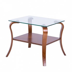 Стеклянный столик в гостиную Шарм с каркасом цвета Вишня в Уфе