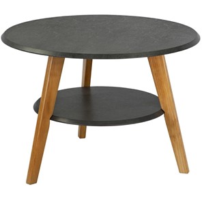 Круглый столик Мебелик BeautyStyle 17 (серый бетон-бук) в Уфе