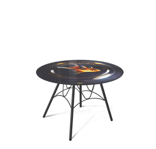 Круглый столик SHT-S100 / SHT-TT32 60 стекло/МДФ (лунная ночь/черный муар) в Стерлитамаке