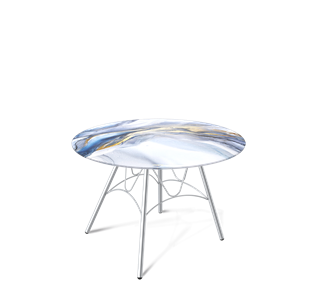 Круглый столик SHT-S100 / SHT-TT32 60 стекло/МДФ (млечный путь/хром лак) в Стерлитамаке