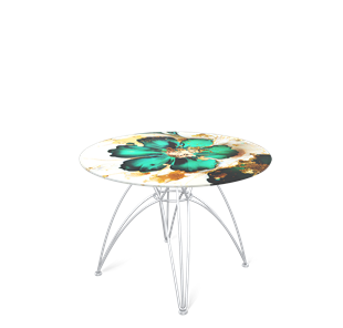 Круглый столик SHT-S112 / SHT-TT32 60 стекло/МДФ (малахитово зеленый/хром лак) в Стерлитамаке