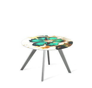 Круглый стол SHT-S39 / SHT-TT32 60 стекло/МДФ (малахитово зеленый/серый) в Стерлитамаке
