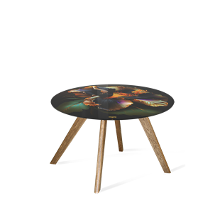 Круглый столик SHT-S39 / SHT-TT32 60 стекло/МДФ (ночной цветок/брашированный коричневый) в Стерлитамаке