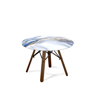 Круглый столик SHT-S70 / SHT-TT32 60 стекло/МДФ (млечный путь/темный орех/черный муар) в Стерлитамаке