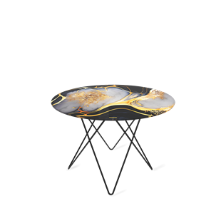 Стол круглый SHT-TU37 / SHT-TT32 60 стекло/МДФ (черный алмаз/черный муар) в Уфе