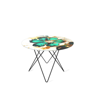 Круглый столик SHT-TU37 / SHT-TT32 60 стекло/МДФ (малахитово зеленый/черный муар) в Стерлитамаке