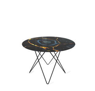 Стол круглый SHT-TU37 / SHT-TT32 60 стекло/МДФ (титановый кварц/черный муар) в Уфе