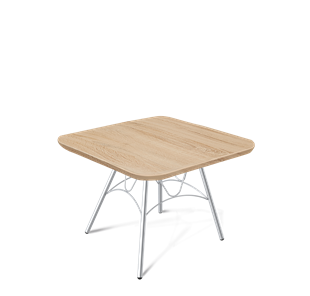 Журнальный столик SHT-S100 / SHT-TT 60/60 ЛДСП (дуб сонома/хром лак) в Уфе