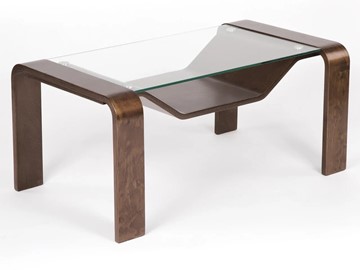 Стеклянный столик Мебелик Гурон 1 (орех) в Уфе