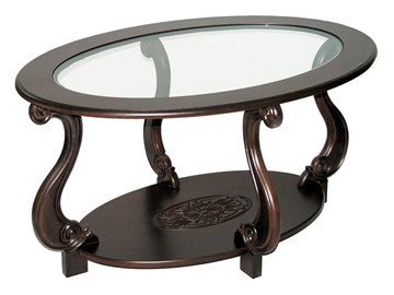 Стеклянный столик в гостиную Овация-С, темно-коричневый в Стерлитамаке