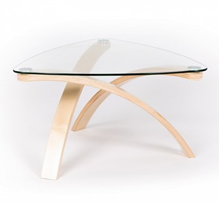 Стеклянный столик в зал Гурон-3 с каркасом цвета Береза в Уфе