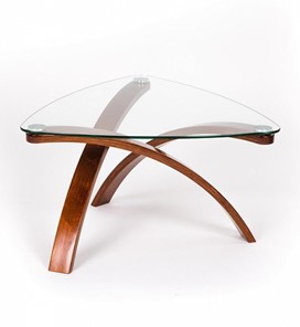 Стеклянный столик Гурон-3 с каркасом цвета Вишня в Уфе