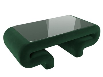 Стеклянный столик Волна, зеленый (велюр) в Салавате