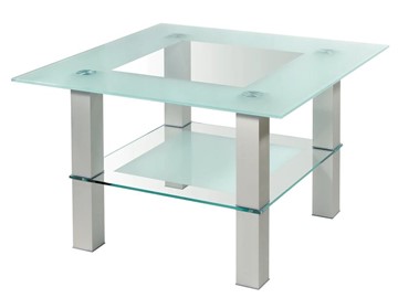 Стеклянный столик Кристалл 1 (алюминий-прозрачное) в Стерлитамаке