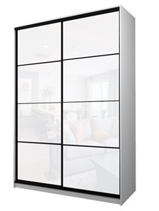 Шкаф 2-х дверный MAX МШ-25-6-18-22, Профиль Черный/Цвет Белый/Oracal Белый в Уфе