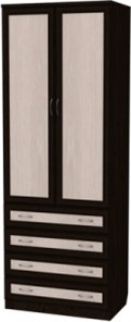 Шкаф двухдверный 103 со штангой, цвет Венге в Стерлитамаке