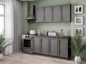 Модульный кухонный гарнитур Джелатто 2200, Чёрный/Оникс серый в Уфе